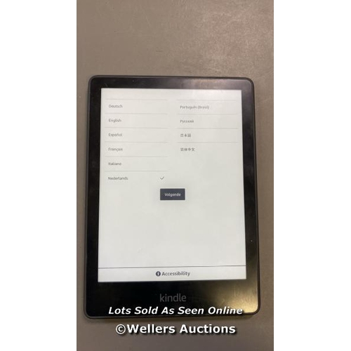 9598 - AMAZON KINDLE PAPERWHITE - 11TH GENERATION, MODEL M2L3EK - FACTORY SETTINGS RESTORED