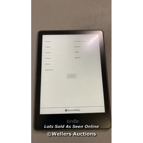 9599 - AMAZON KINDLE PAPERWHITE - 11TH GENERATION, MODEL M2L3EK - FACTORY SETTINGS RESTORED