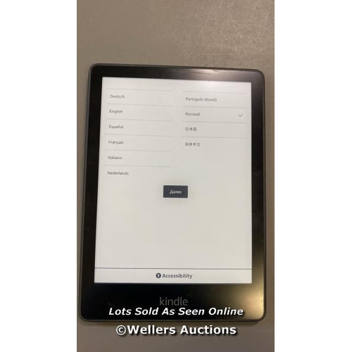 9602 - AMAZON KINDLE PAPERWHITE - 11TH GENERATION, MODEL M2L3EK - FACTORY SETTINGS RESTORED