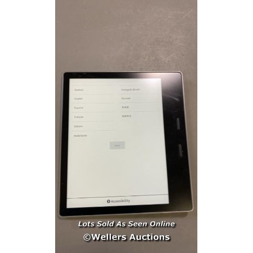 9608 - AMAZON KINDLE OASIS 2 - 9TH GENERATION, MODEL CW24WI - FACTORY SETTINGS RESTORED