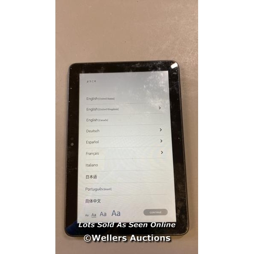 9612 - AMAZON FIRE HD 8, MODEL K72LL4 - FACTORY SETTINGS RESTORED