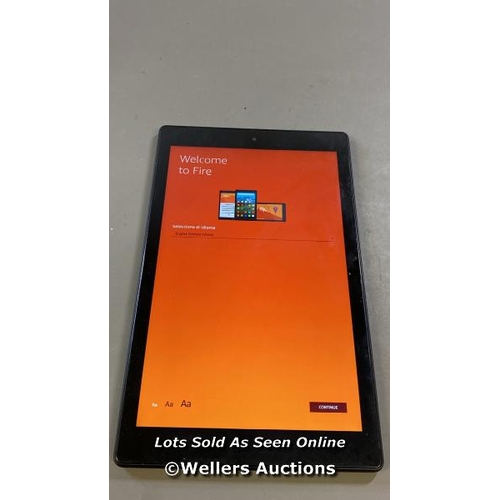 9621 - AMAZON FIRE HD 10 - 7TH GENERATION (2017), MODEL SL056ZE - FACTORY SETTINGS RESTORED