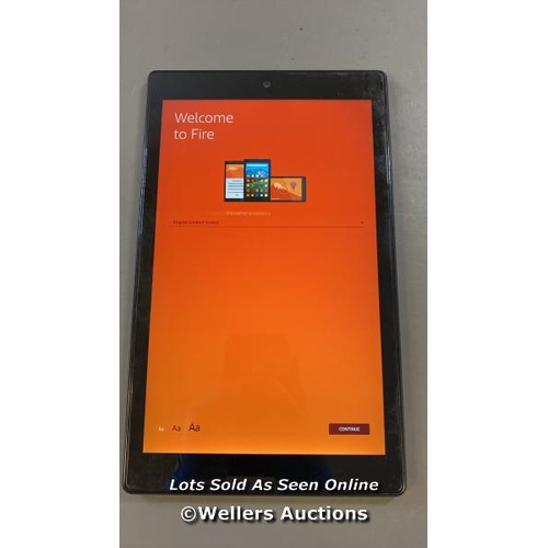 9622 - AMAZON FIRE HD 10 - 7TH GENERATION (2017), MODEL SL056ZE - FACTORY SETTINGS RESTORED