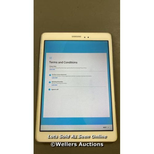 9624 - SAMSUNG GALAXY TAB A 9.7'', WI-FI, MODEL SM-T550, SN: R52GA0Q537B - GOOGLE ACCOUNT UNLOCKED AND FACT... 