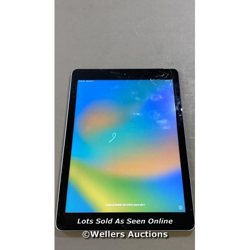 9663 - APPLE IPAD - 5TH GENERATION MODEL A1823, 32GB, SERIAL: GCHV225JHLJJ - SCREEN DAMAGED - ICLOUD UNLOCK... 