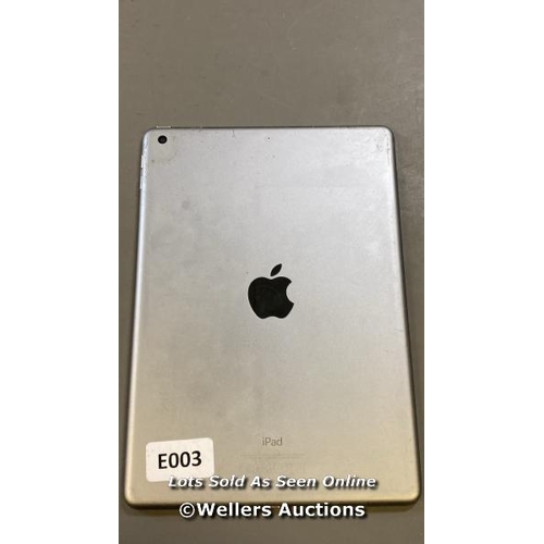 9668 - APPLE IPAD - 5TH GENERATION MODEL A1822, 32GB, SERIAL: F9FVK9MPHLF9 - ICLOUD UNLOCKED AND FACTORY SE... 