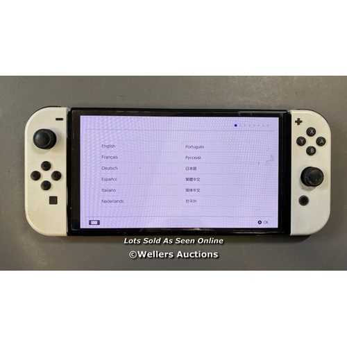 9685 - NINTENDO SWITCH OLED, MODEL HEG-001, SN: XTJ70064811461 - FACTORY SETTINGS RESTORED