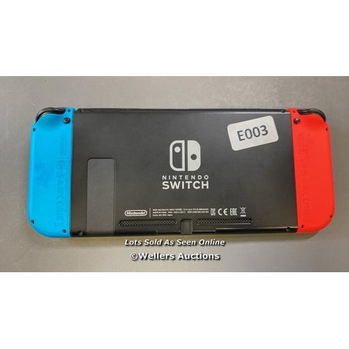 9689 - NINTENDO SWITCH, MODEL HAC-001, SN: XKJ70043076034 - FACTORY SETTINGS RESTORED