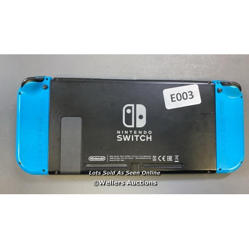 9690 - NINTENDO SWITCH, MODEL HAC-001, SN: XAJ4008273307 - FACTORY SETTINGS RESTORED - SCREEN DAMAGE