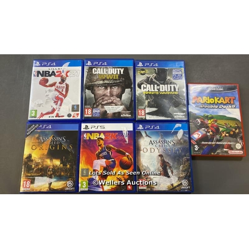 9694 - NBA2K23 PS5 GAME CD, X5 PS4 GAMES INCL. AC ODYSSEY, ORIGINS, COD INFINITE WARFARE, NBA2K21, COD WWII... 