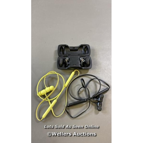 9717 - BOSE SOUNDSPORT HEADPHONES MODEL 423729 AND X2 APPLE BEATS FLEX WIRELESS EARPHONES MODEL A2295