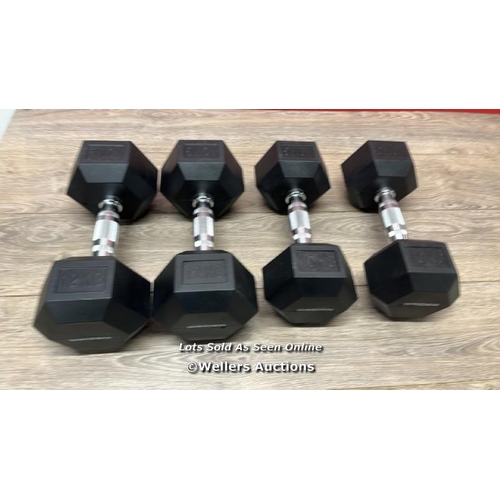 2060 - WEIDER WEIGHTS 2X 10KG AND 2X 12KG / E71