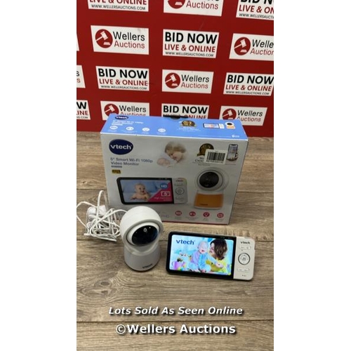 2062 - VTECH RM5754HD 5INCH SMART WI-FI 1080P VIDEO BABY MONITOR / POWERS UP / SIGNS OF USE / ONE POWER LEA... 