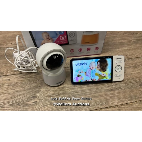 2062 - VTECH RM5754HD 5INCH SMART WI-FI 1080P VIDEO BABY MONITOR / POWERS UP / SIGNS OF USE / ONE POWER LEA... 