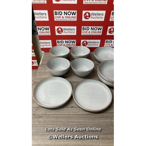 2075 - OVER & BACK STONEWARE DINNERWARE SET / NEW BUT INCOMPLETE / E65