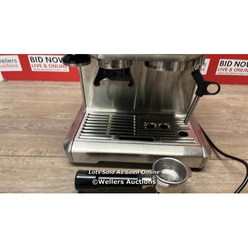 2087 - SAGE BARISTA EXPRESS BES875BSS PUMP COFFEE MACHINE / POWERS UP / SIGNS OF USE / E60