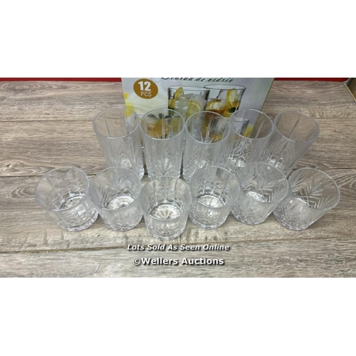 2091 - KING CRYSTAL GLASSWARE SET / MINIMAL SIGNS OF USE / ONE HIGHBALL MISSING / E59