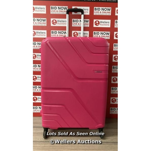 2093 - AMERICAN TOURISTER JETDRIVER LARGE 4 WHEEL SPINNER CASE / SIGNS OF USE / DAMAGED HANDLE / OTHERWISE ... 