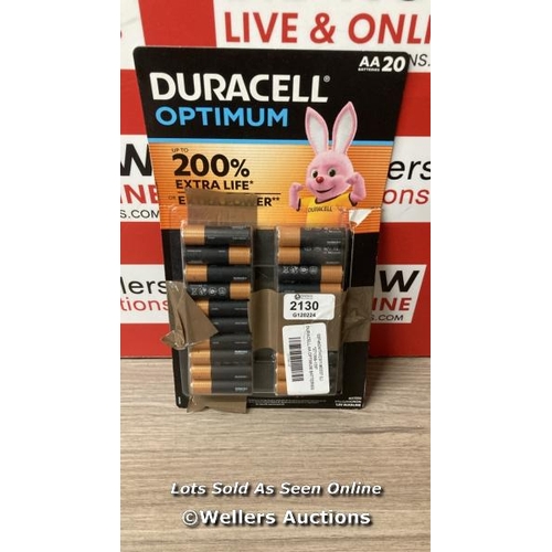 2130 - DURACELL AA OPTIMUM BATTERIES / SEE IMAGES / E62