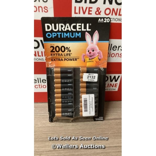 2132 - DURACELL AA OPTIMUM BATTERIES / SEE IMAGES / E62