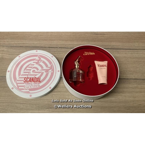 2135 - EAN PAUL GAULTIER SCANDAL EAU DE PARFUM SPRAY WOMEN GIFTSET, 80ML + 6ML + 75ML BODY LOTION / MINIMAL... 