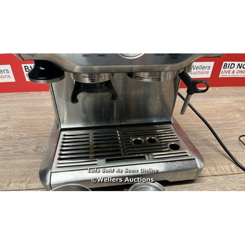 2185 - SAGE BARISTA EXPRESS BES875BSS PUMP COFFEE MACHINE / POWERS UP / SIGNS OF USE / E13