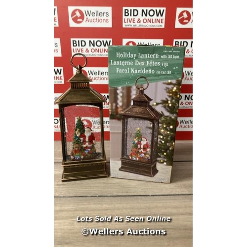 2207 - 13 INCH (35CM) CHRISTMAS SCENE LANTERN WITH LED LIGHTS / MINIMAL SIGNS OF USE / D2