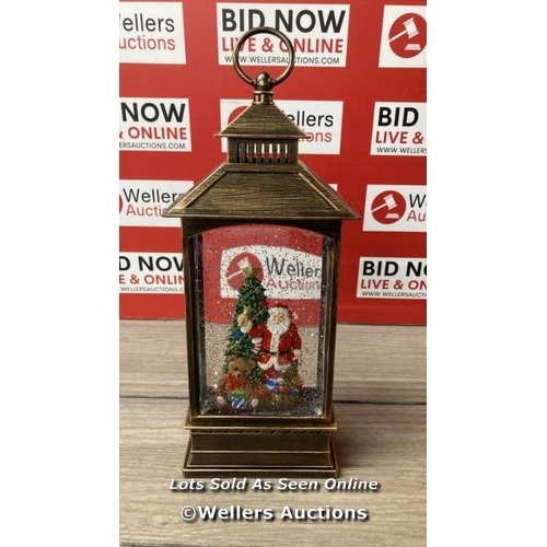 2207 - 13 INCH (35CM) CHRISTMAS SCENE LANTERN WITH LED LIGHTS / MINIMAL SIGNS OF USE / D2