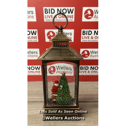 2207 - 13 INCH (35CM) CHRISTMAS SCENE LANTERN WITH LED LIGHTS / MINIMAL SIGNS OF USE / D2