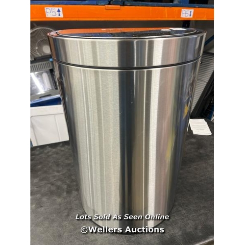 2239 - EKO STAINLESS STEEL SEMI-ROUND MOTION SENSOR BIN - 47L / MINIMAL SIGNS OF USE / P6