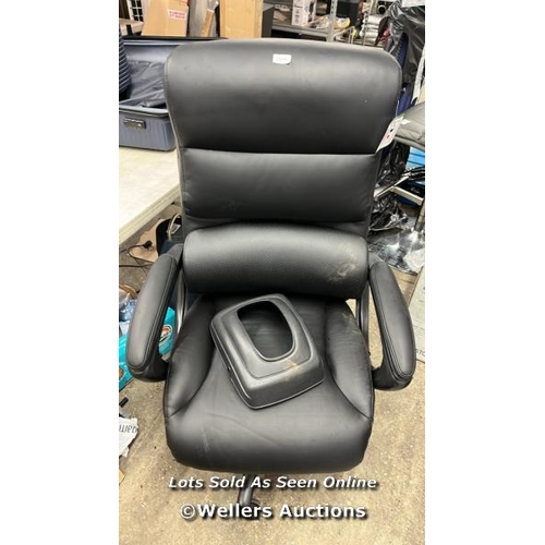 2249 - LAZYBOY OFFICE CHAIR / SIGNS OF USE / LEATHER IN GOOD CONDITION / DAMAGED