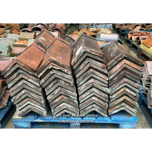 60 - MIXED PALLET OF APPROX. 70X RED RIDGE ROOF TILES, MOSTLY 16.5