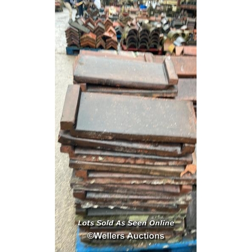 60 - MIXED PALLET OF APPROX. 70X RED RIDGE ROOF TILES, MOSTLY 16.5