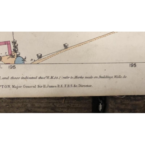 28 - A large 25 inches to 1 mile scale map of Guildford, surveyed in 1827, 202.5cm x 134.5cm opened, fold... 