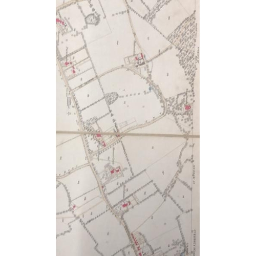 28 - A large 25 inches to 1 mile scale map of Guildford, surveyed in 1827, 202.5cm x 134.5cm opened, fold... 