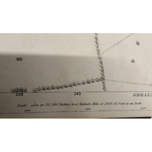 28 - A large 25 inches to 1 mile scale map of Guildford, surveyed in 1827, 202.5cm x 134.5cm opened, fold... 