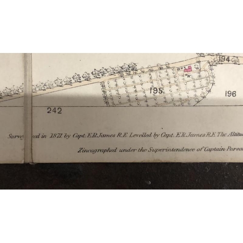 28 - A large 25 inches to 1 mile scale map of Guildford, surveyed in 1827, 202.5cm x 134.5cm opened, fold... 