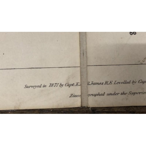 28 - A large 25 inches to 1 mile scale map of Guildford, surveyed in 1827, 202.5cm x 134.5cm opened, fold... 