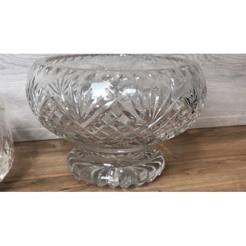 30 - Selection of six cut glass fruit bowls, largest 10