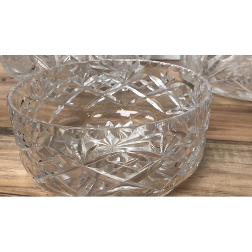 30 - Selection of six cut glass fruit bowls, largest 10