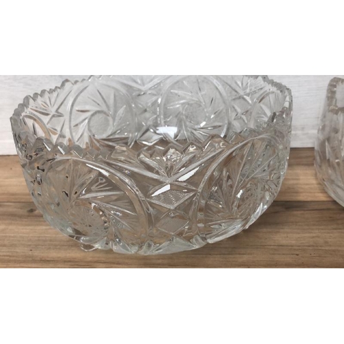 30 - Selection of six cut glass fruit bowls, largest 10