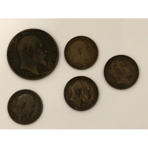 41 - Five Queen Victoria coins dated 1840, 1879, 1862, 1898 and 1900 with five Edward VII coins / AN9