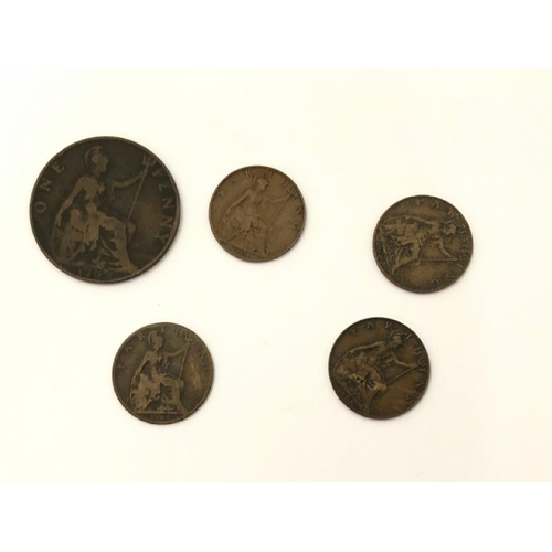 41 - Five Queen Victoria coins dated 1840, 1879, 1862, 1898 and 1900 with five Edward VII coins / AN9