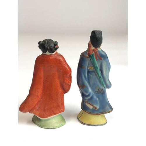 11 - Eight Chinese miniature hand painted figurines representing the eight immortals, tallest 7cm high / ... 