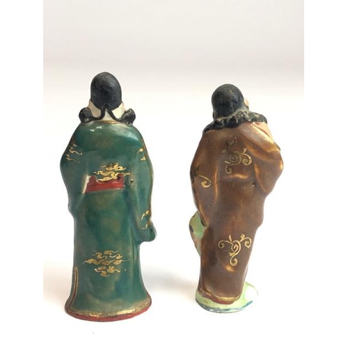 11 - Eight Chinese miniature hand painted figurines representing the eight immortals, tallest 7cm high / ... 