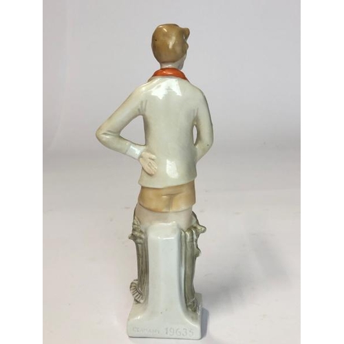 19 - Ceramics including a vintage German porcelain figure of a hockey player, Spode 