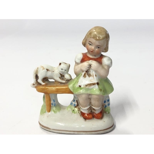 19 - Ceramics including a vintage German porcelain figure of a hockey player, Spode 