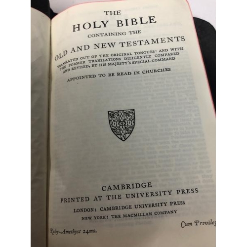 21 - Cambridge University press Bible with inscription dated 1942 , small book of Robert Burns poems, pew... 