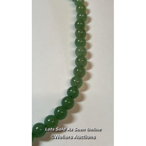 175 - Jade bead necklace, length 60cm, 8-8