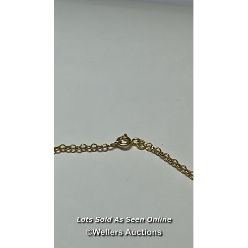 182 - Gold plated pink tourmaline anklet/bracelet. Length 22cm. / SF